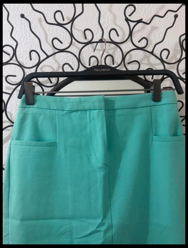 Lola Paris Turquoise Mint Green Straight Skirt XS Size 34 – photo 2